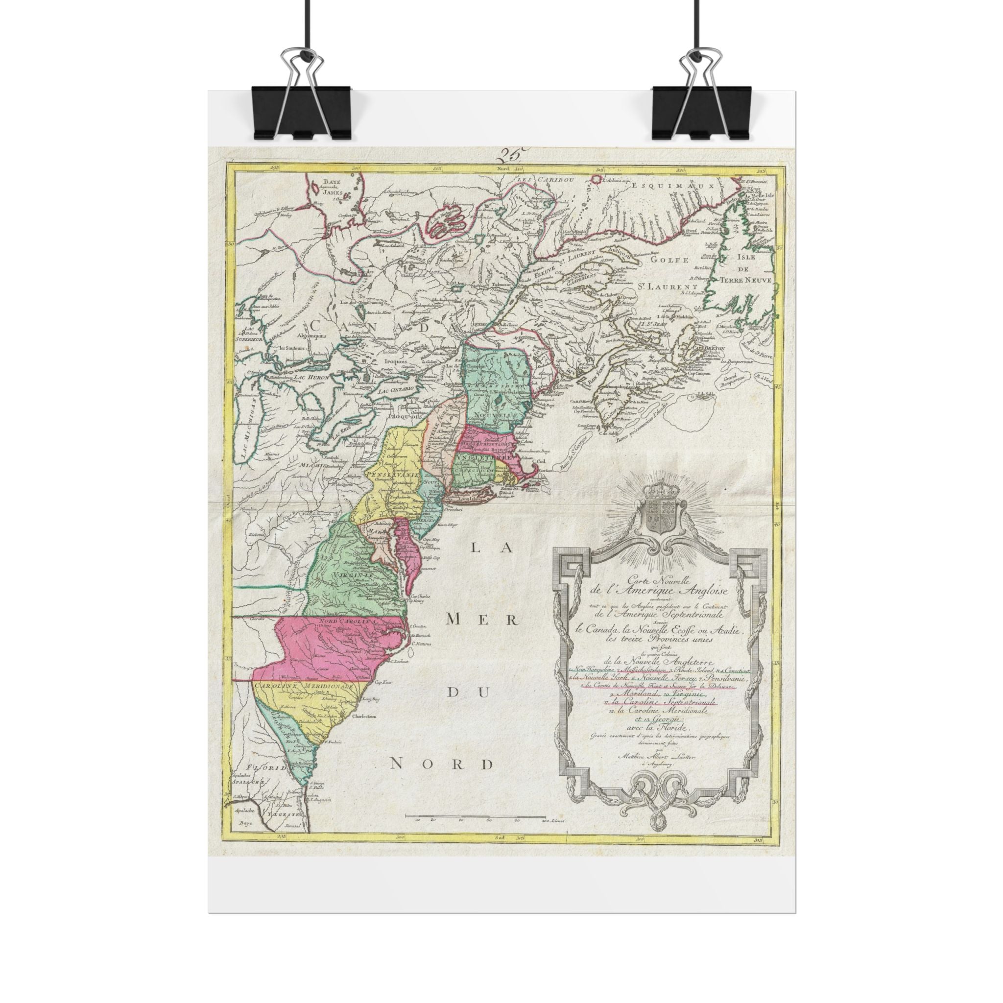 United States of America Historic Map (c. 1776) Rolled Poster | Vintage Map Wall Art