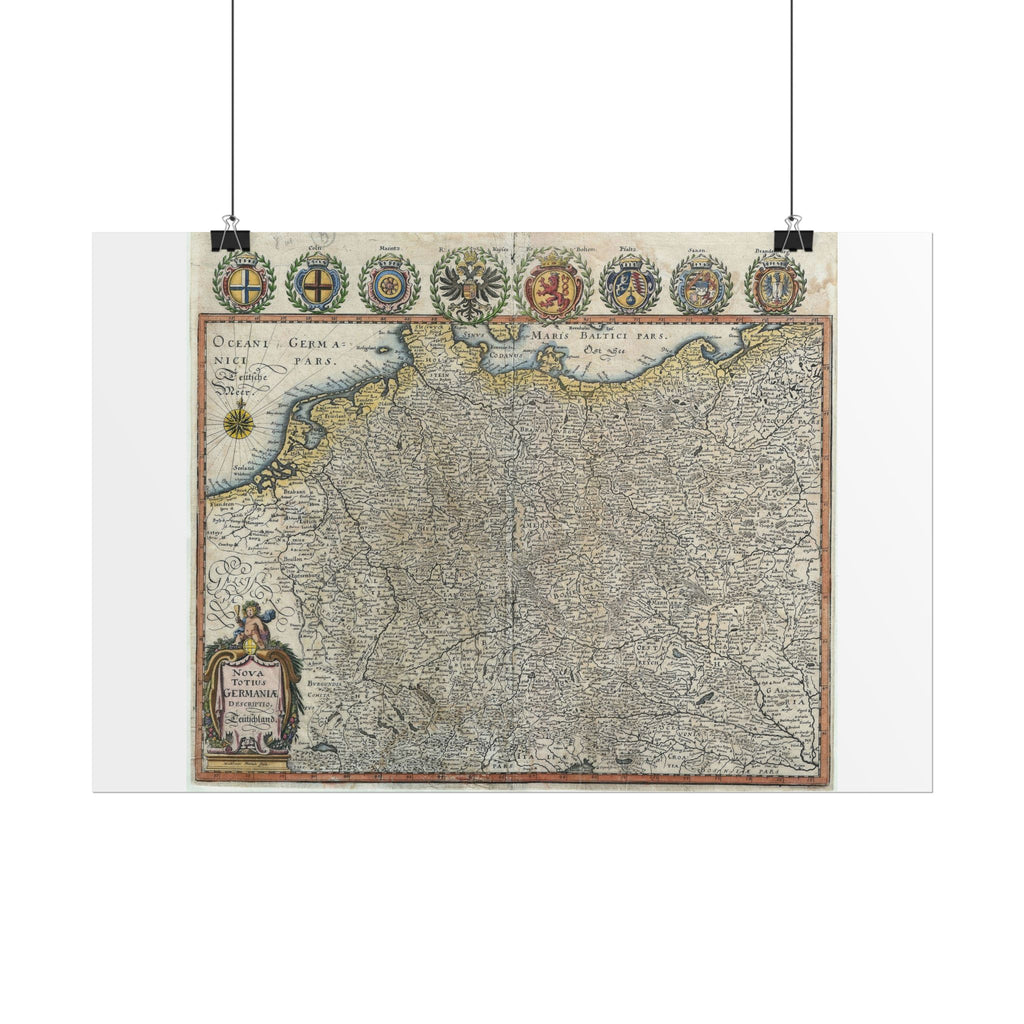 Germania Historic Map (c.1649) Rolled Poster | Vintage Map Wall Art