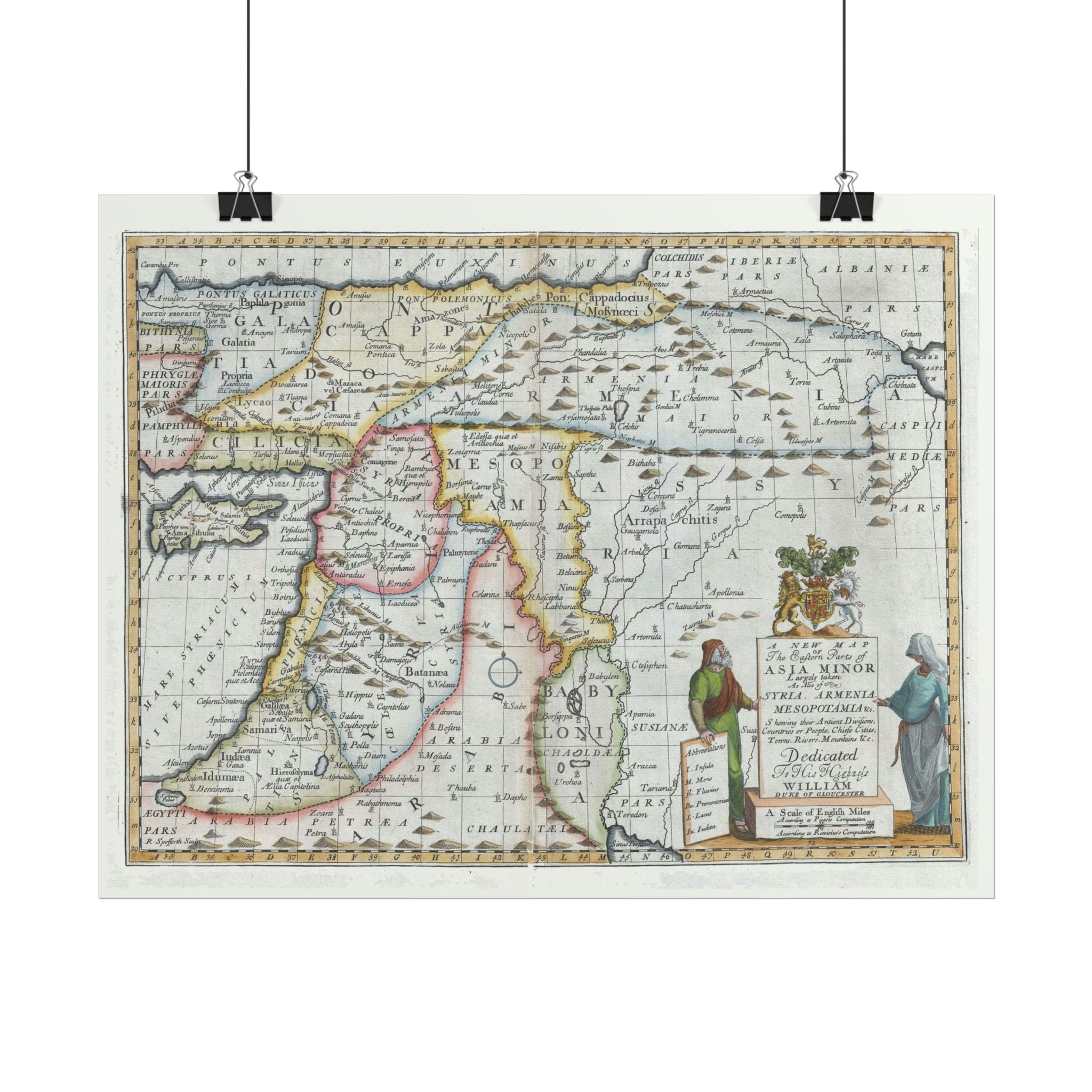Asia Minor Historic World Map (c. 1712) Rolled Poster | Antique Vintage Map Wall Art