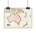 Australia Historic Map (c. 1818) Rolled Poster | Vintage Map Wall Art