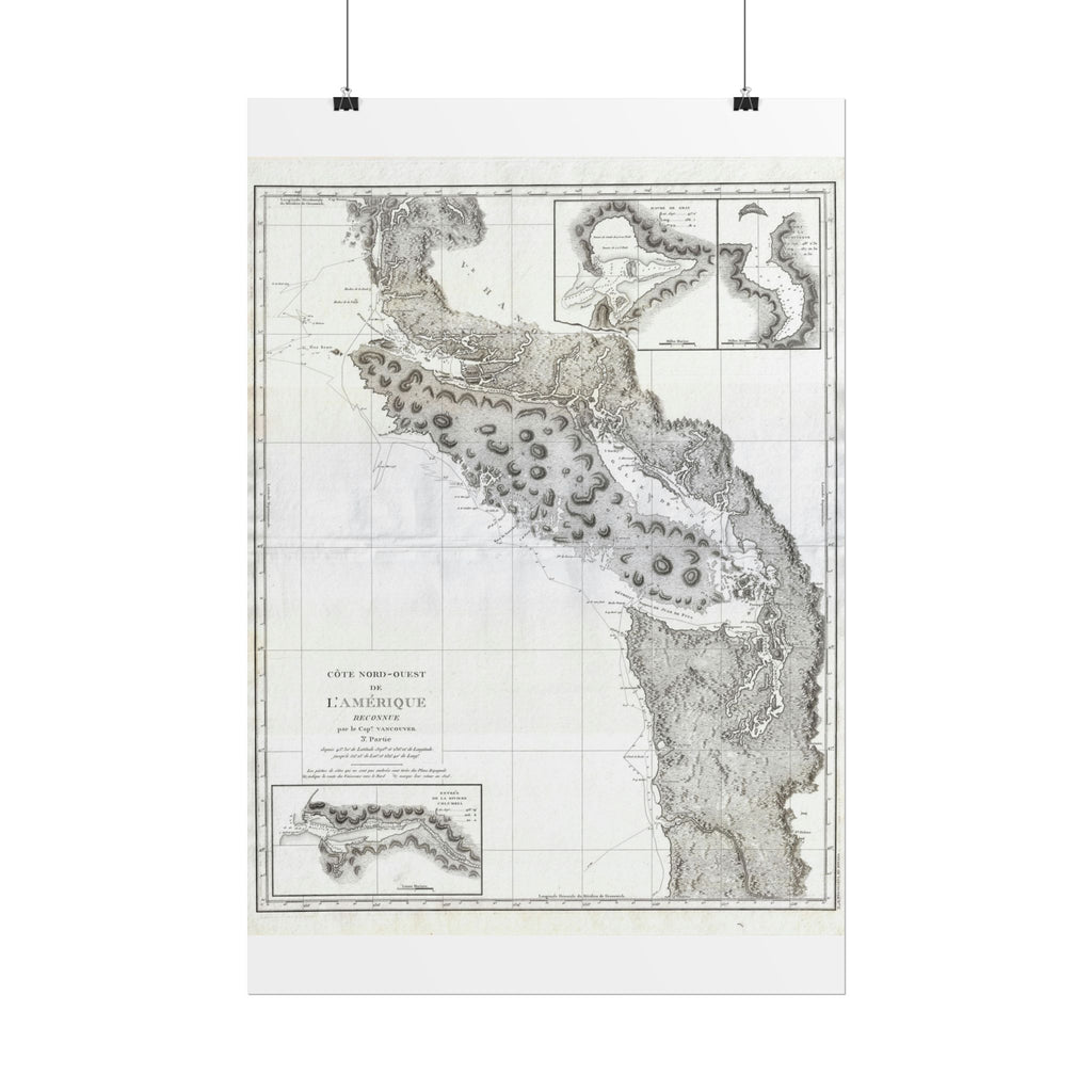 Vancouver, Canada Historic Map (c. 1799) Rolled Poster | Antique City Map Wall Art