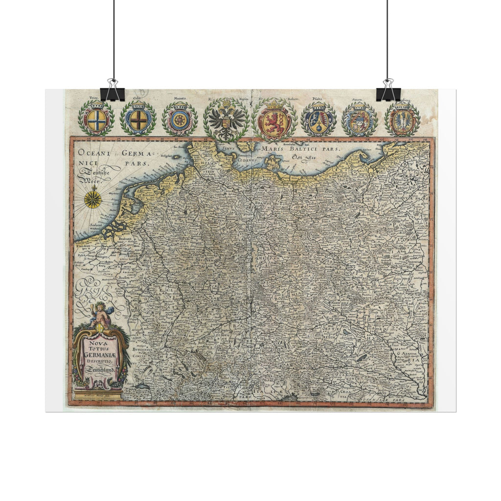 Germania Historic Map (c.1649) Rolled Poster | Vintage Map Wall Art