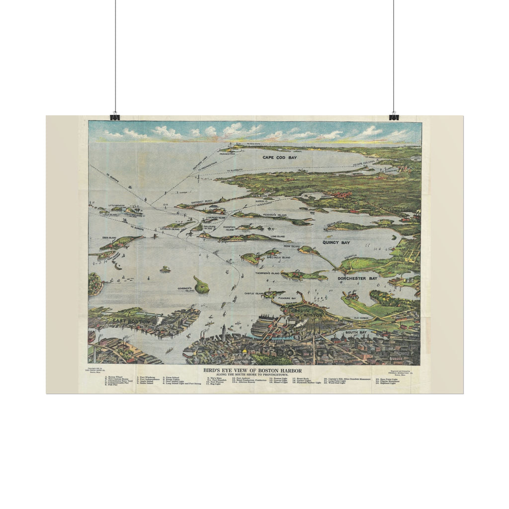 Boston Harbor (c. 1756) Historic City Map Rolled Poster | Vintage Map Wall Art