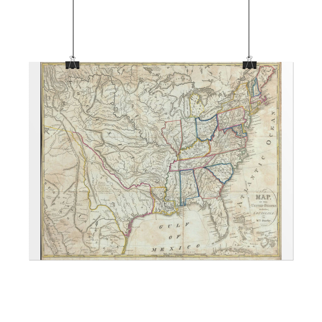 United States of America Historic Map (c. 1818) Rolled Poster | Vintage Map Wall Art