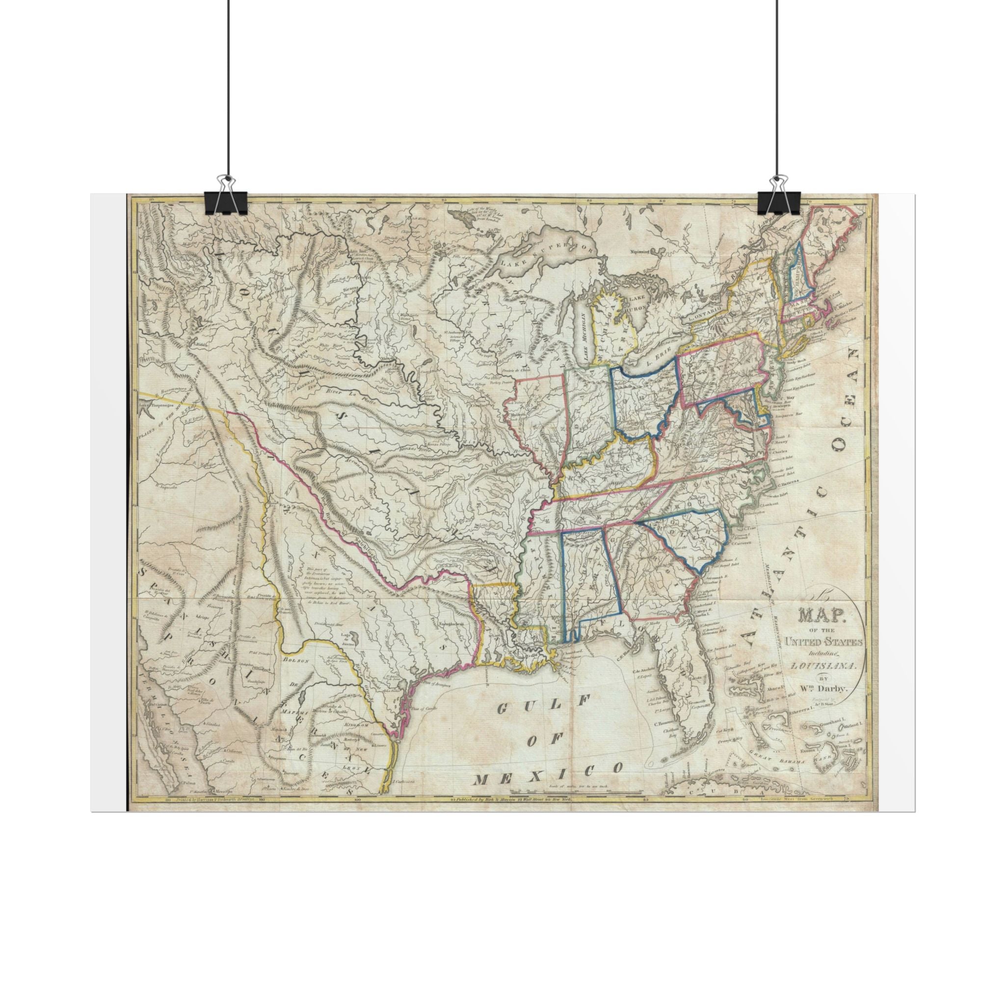 United States of America Historic Map (c. 1818) Rolled Poster | Vintage Map Wall Art