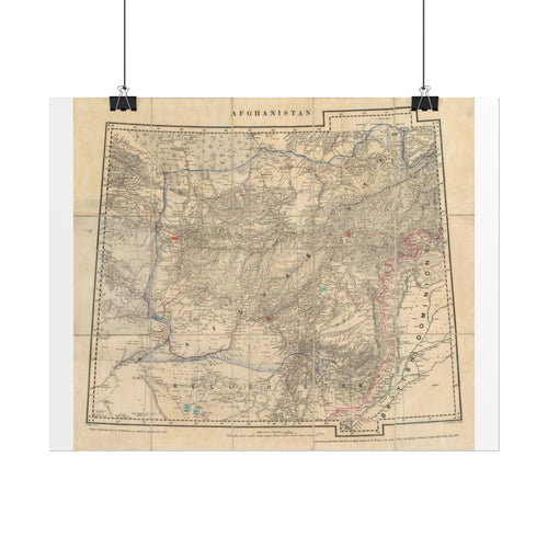 Afghanistan Antique Map (c. 1879) Rolled Poster | Vintage Map Wall Art