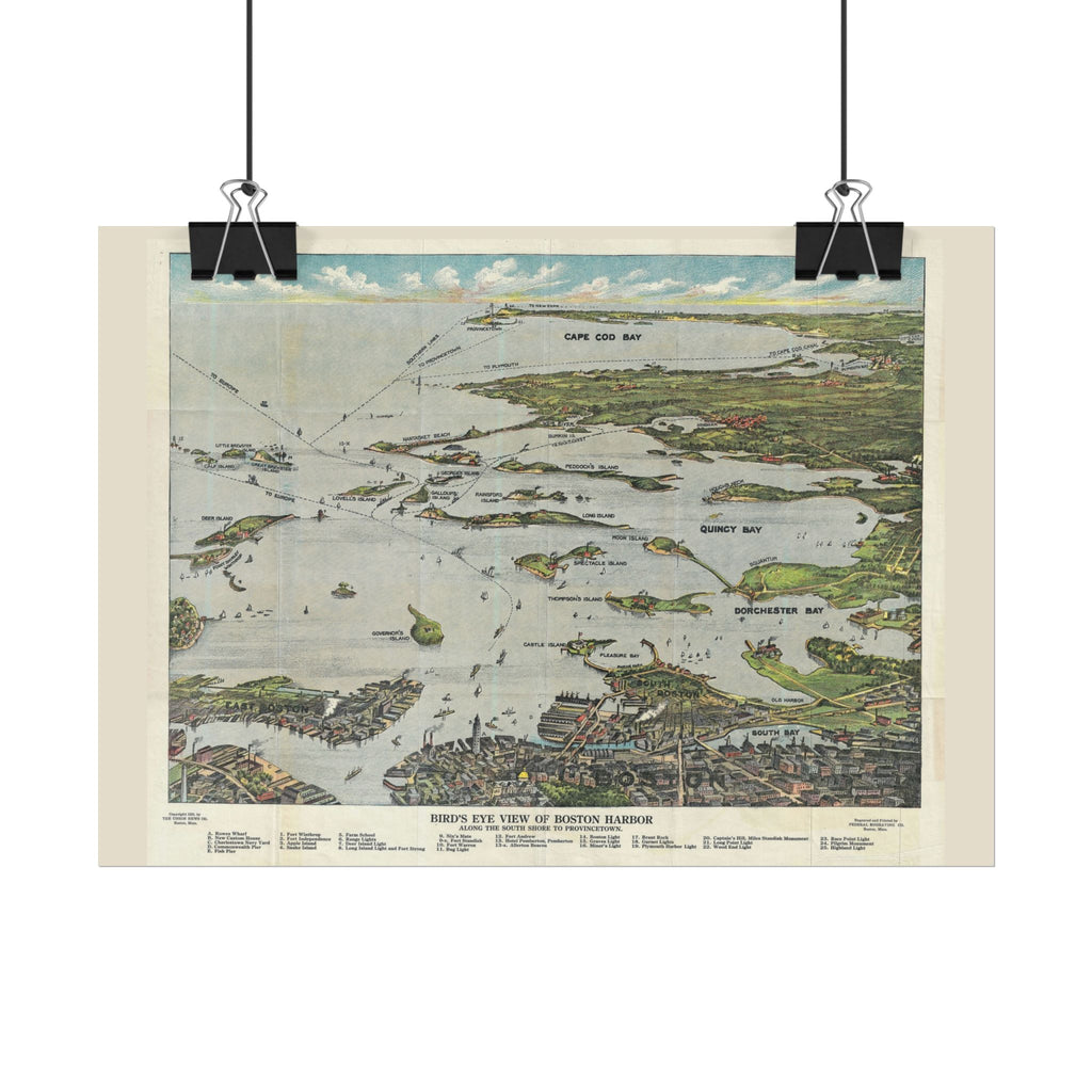 Boston Harbor (c. 1756) Historic City Map Rolled Poster | Vintage Map Wall Art