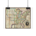 United States of America Historic Map (c. 1835) Rolled Poster | Vintage Map Wall Art