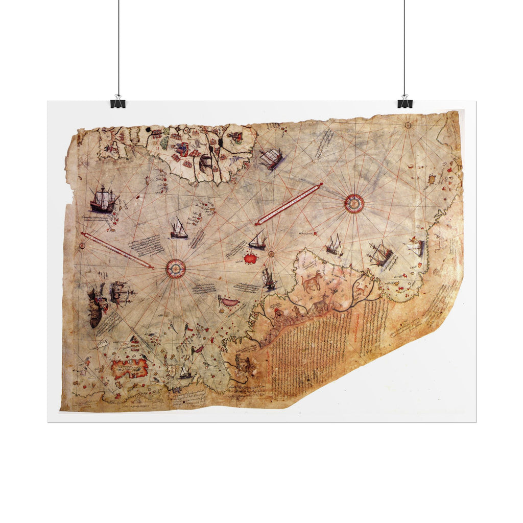 Piri Reis World Map (c. 1513) Rolled Posters | Antique Ottoman Map Print