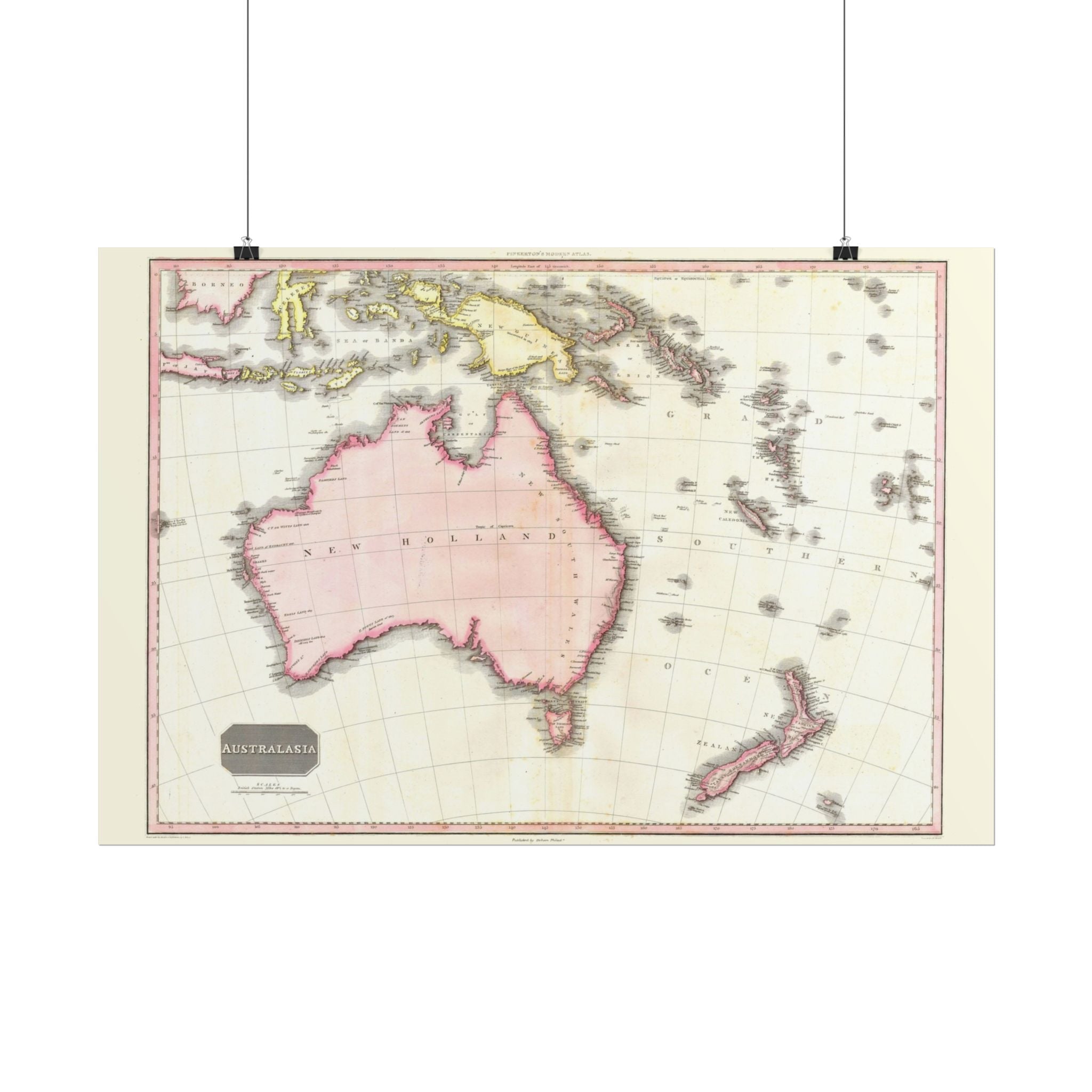 Australia Historic Map (c. 1818) Rolled Poster | Vintage Map Wall Art