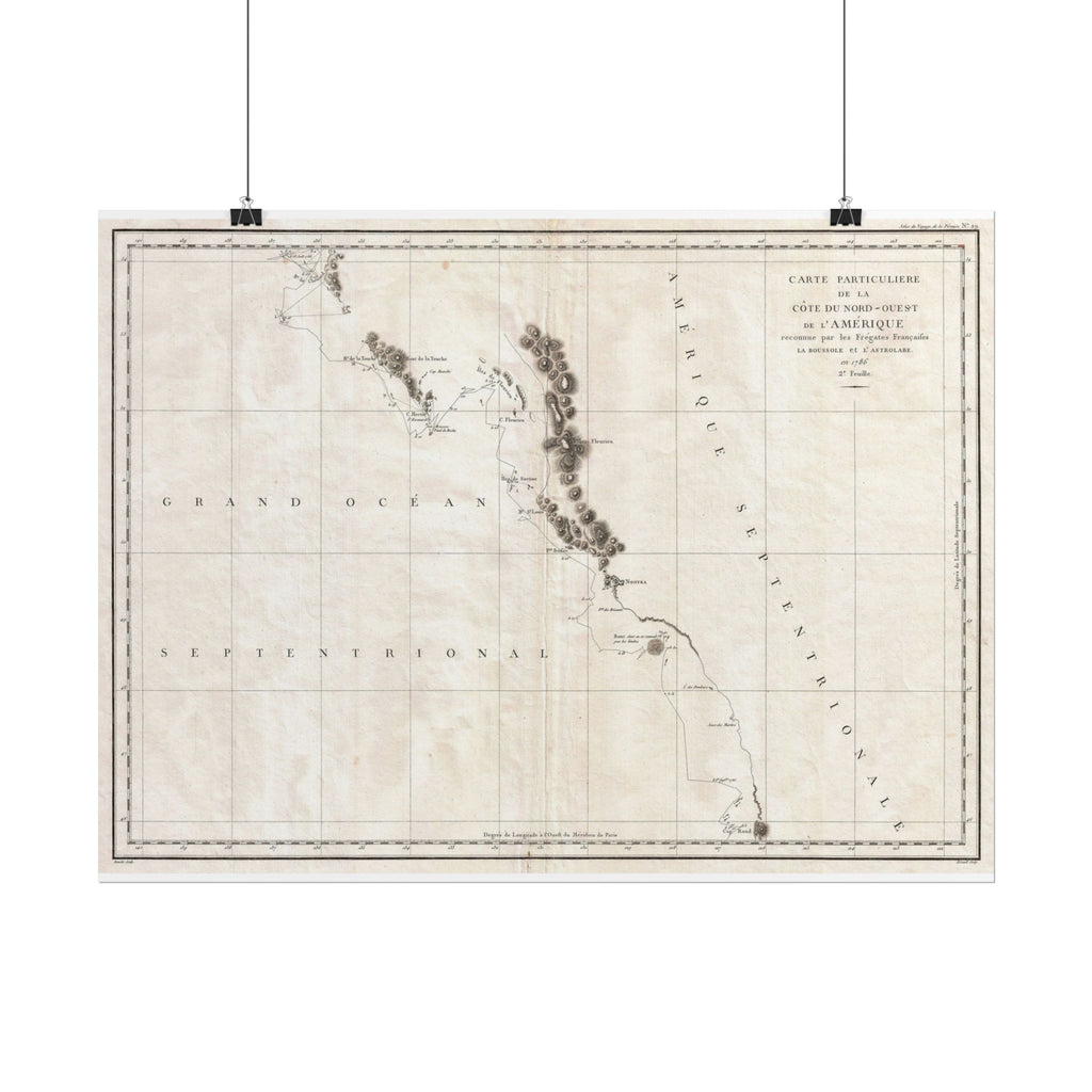 Vancouver, Canada Historic Map (c. 1786) Rolled Poster | Antique City Map Wall Art