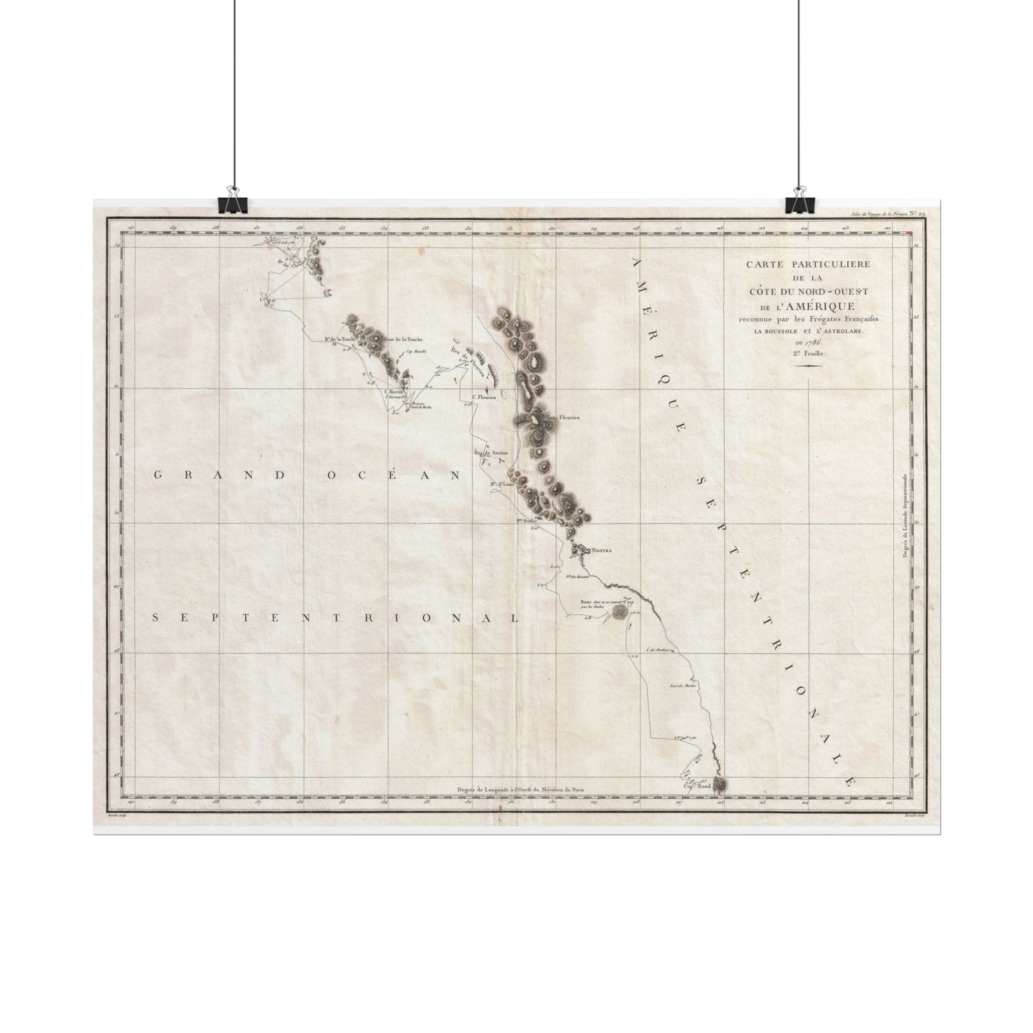 Vancouver, Canada Historic Map (c. 1786) Rolled Poster | Antique City Map Wall Art