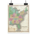 United States of America Historic Map (c. 1827) Rolled Poster | Vintage Map Wall Art