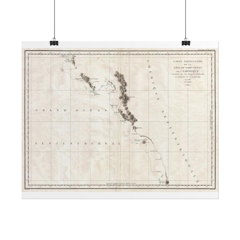 Vancouver, Canada Historic Map (c. 1786) Rolled Poster | Antique City Map Wall Art
