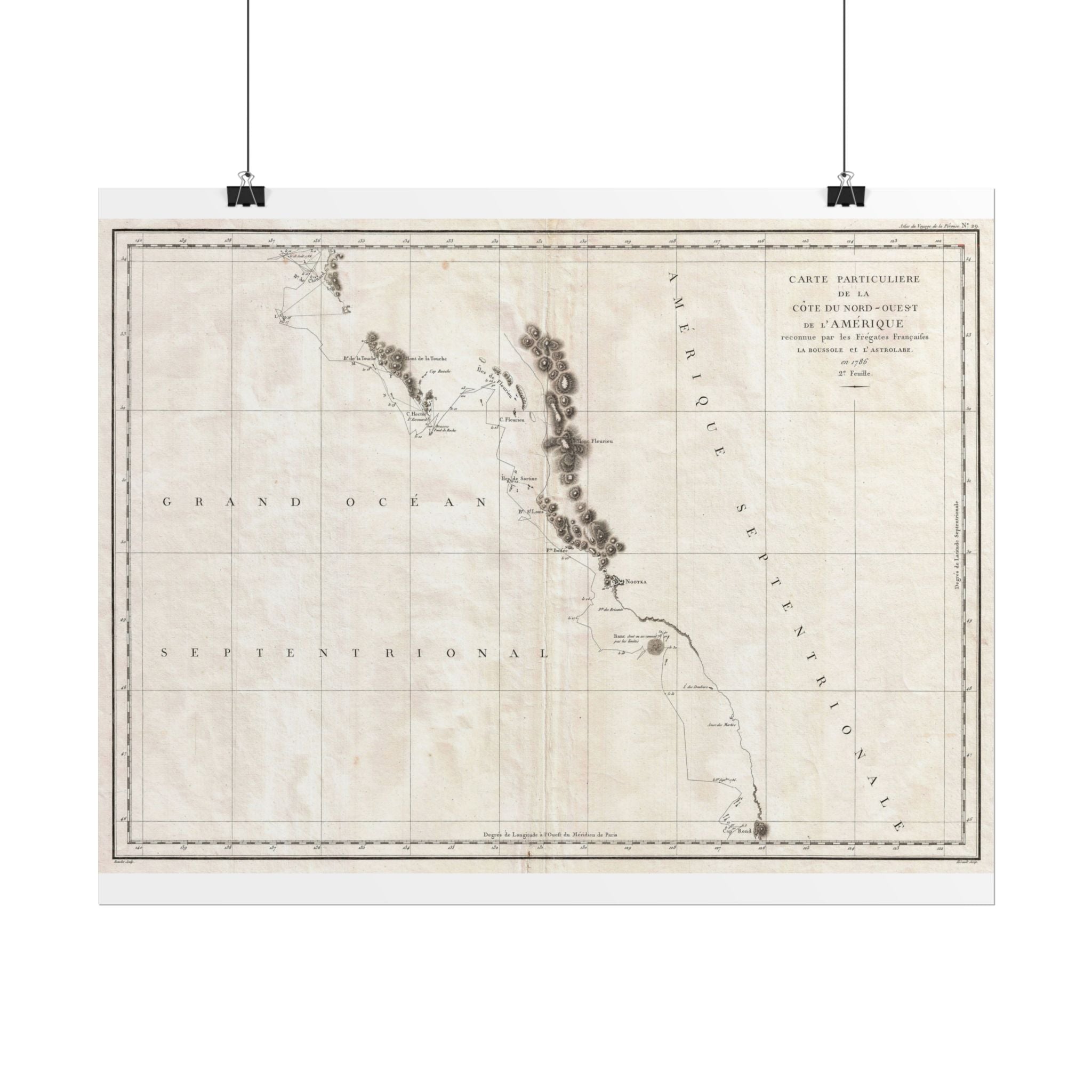Vancouver, Canada Historic Map (c. 1786) Rolled Poster | Antique City Map Wall Art
