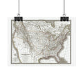 United States of America Historic Map (c. 1829) Rolled Poster | Vintage Map Wall Art