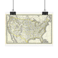 United States of America Historic Map (c. 1893) Rolled Poster | Vintage Map Wall Art