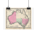 Australia Historic Map (c. 1862) Rolled Poster | Vintage Map Wall Art