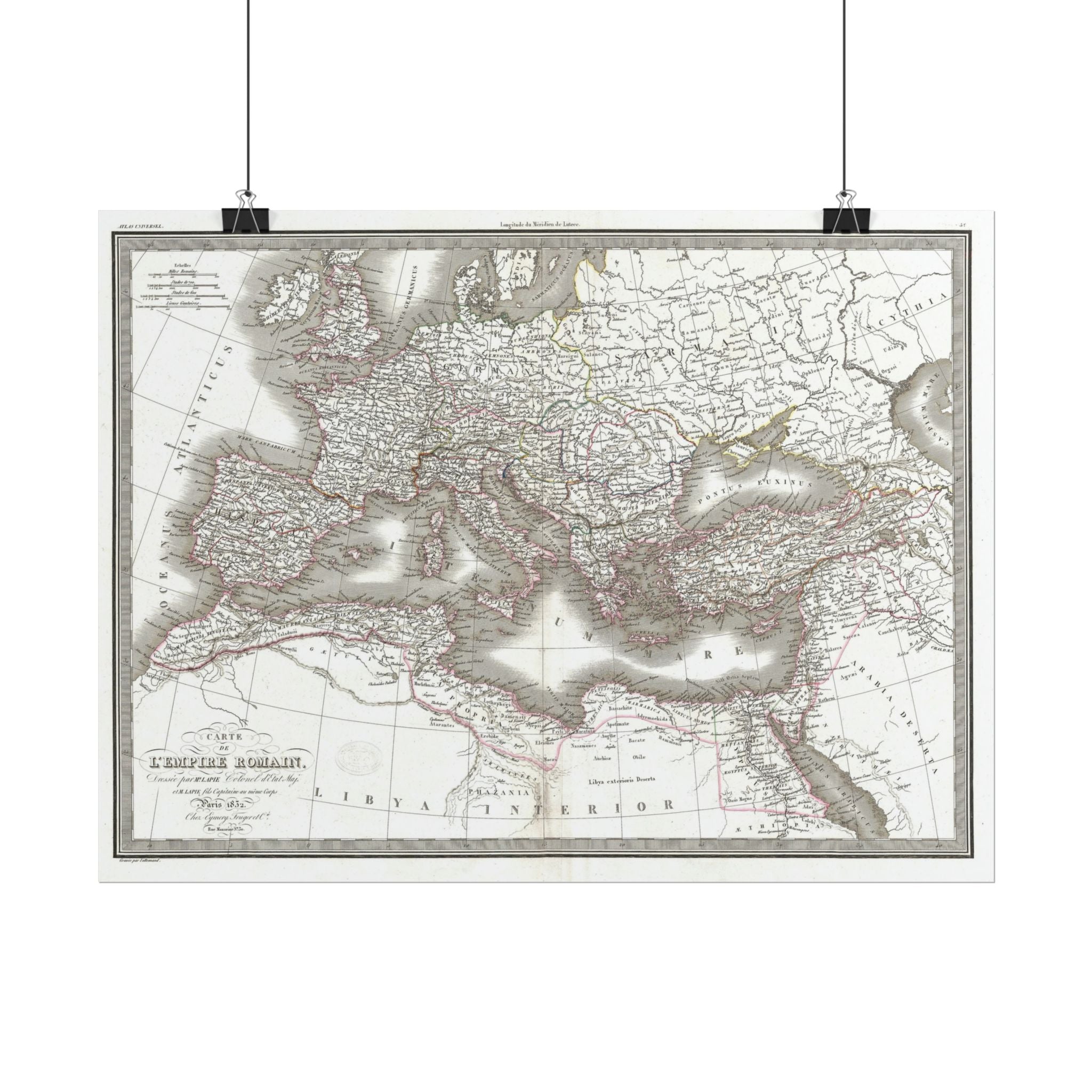 Holy Roman Emplire Historic Map (c.1832) Rolled Poster | Vintage Map Wall Art