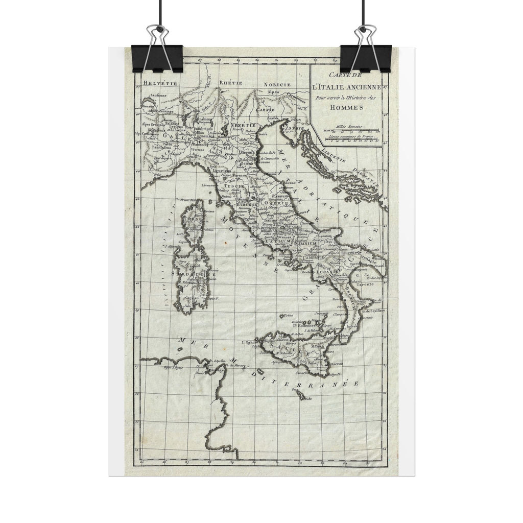 Italy Historic Map (c. 1770) Rolled Poster | Vintage Map Wall Art