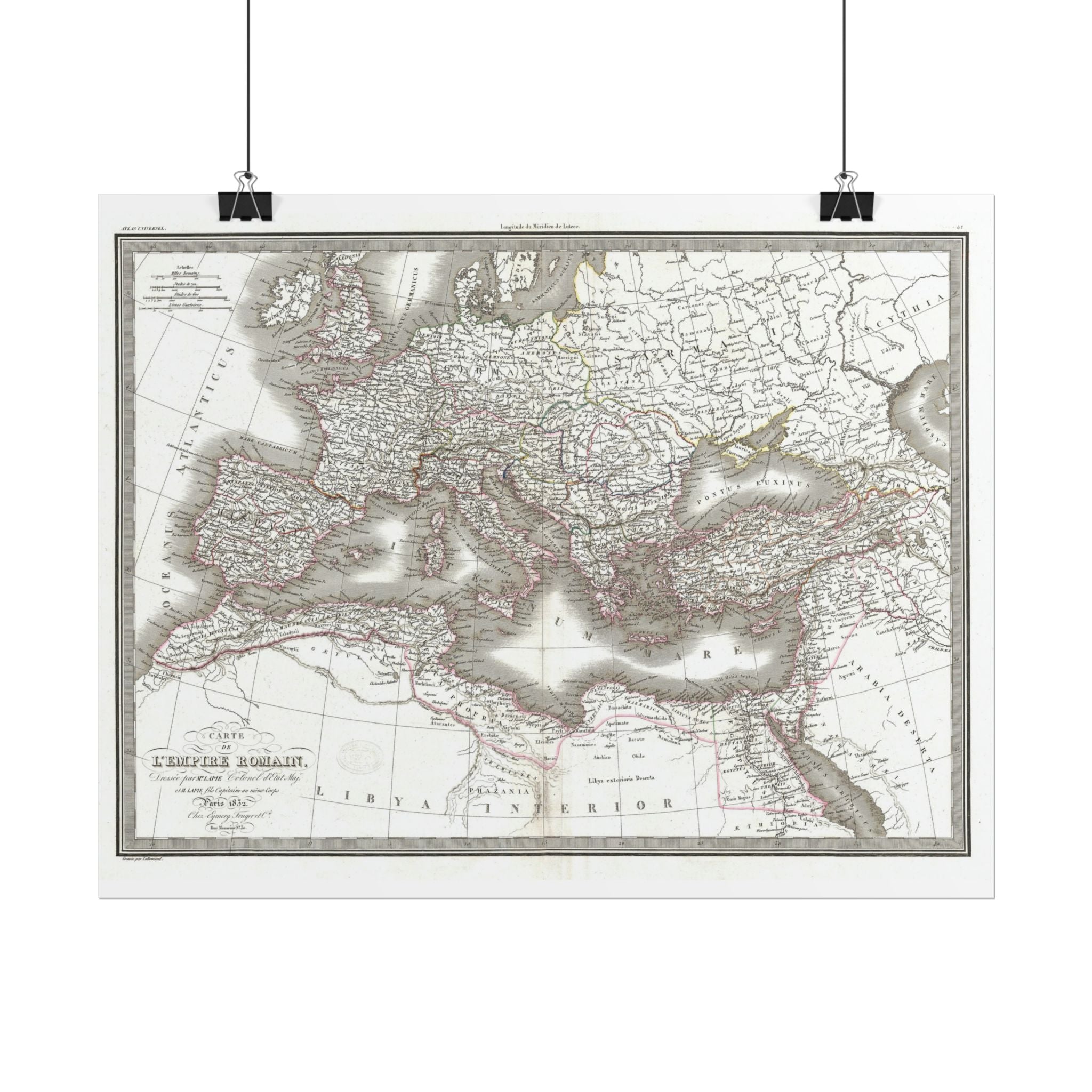 Holy Roman Emplire Historic Map (c.1832) Rolled Poster | Vintage Map Wall Art
