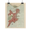 Boston, Massachusetts (c. 1775) Historic City Map Rolled Poster | Vintage Map Wall Art