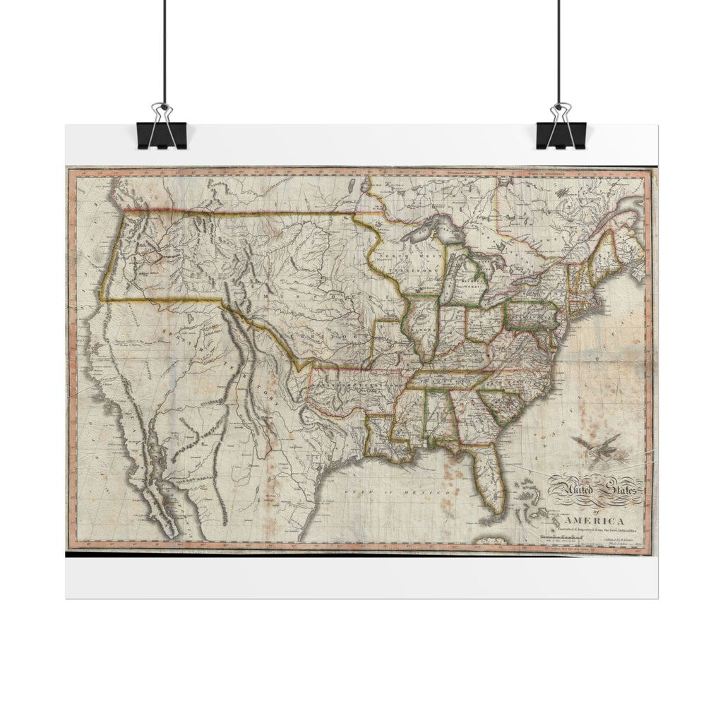 United States of America Historic Map (c. 1820) Rolled Poster | Vintage Map Wall Art