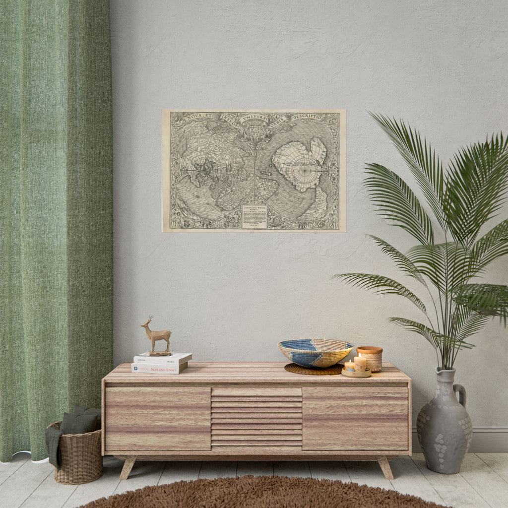 World Atlas Historic Map (c. 1540) Rolled Poster | Vintage Map Wall Art