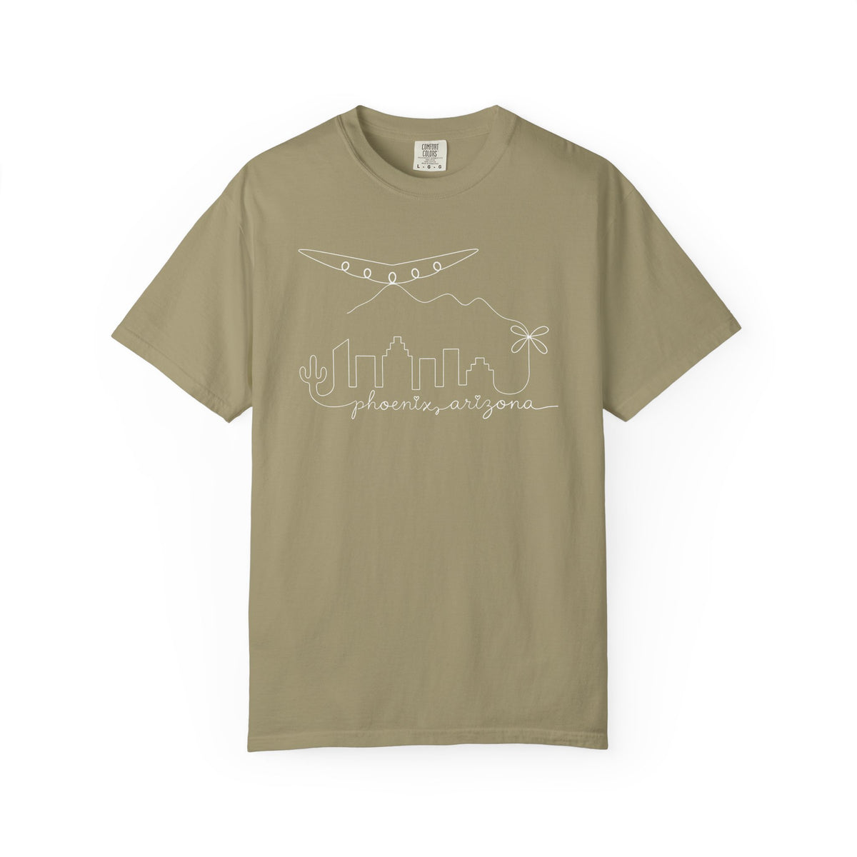 Phoenix, Arizona Minimal Line Art Skyline T-Shirt —  Unique Phoenix Lights UAP Tee
