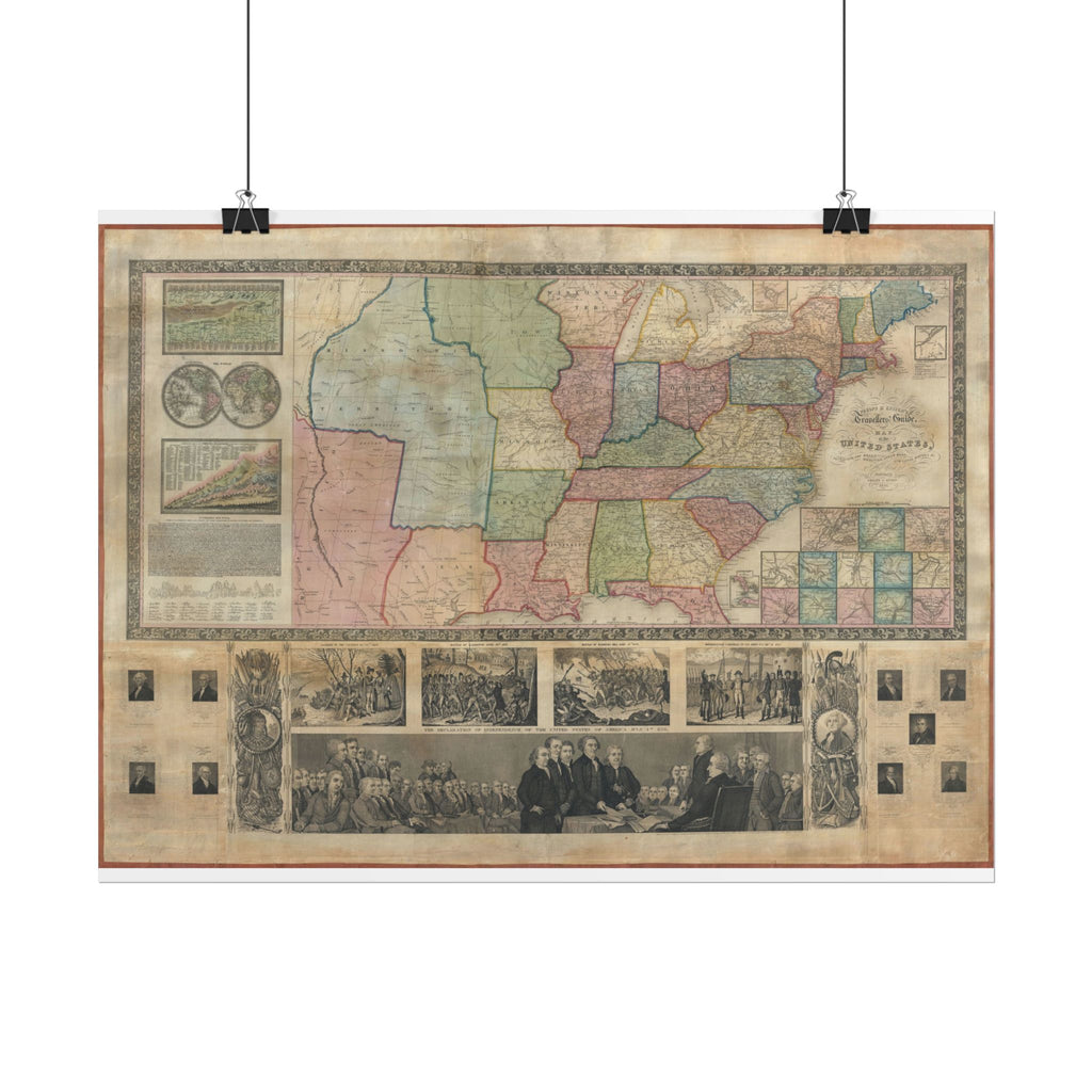 United States of America Historic Map (c. 1841) Rolled Poster | Vintage Map Wall Art