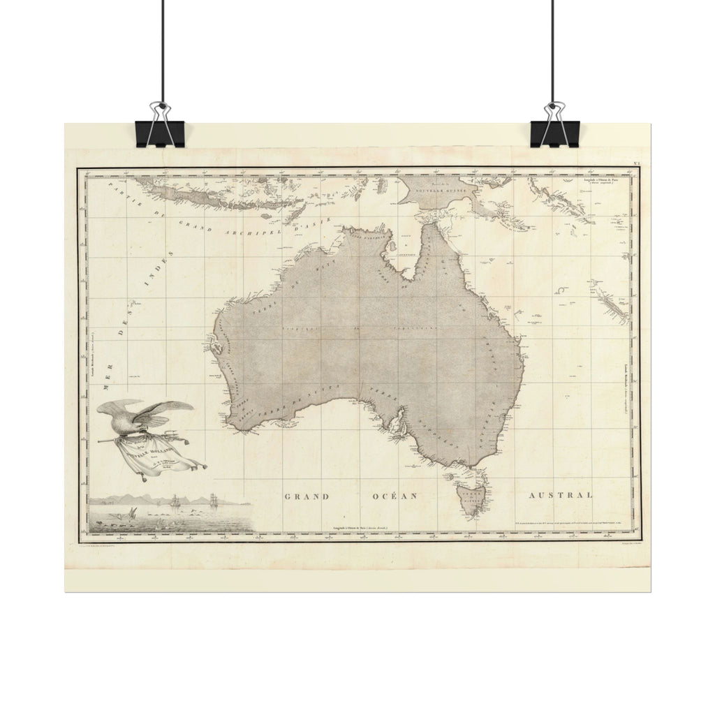 Australia Historic Map (c. 1811) Rolled Poster | Vintage Map Wall Art
