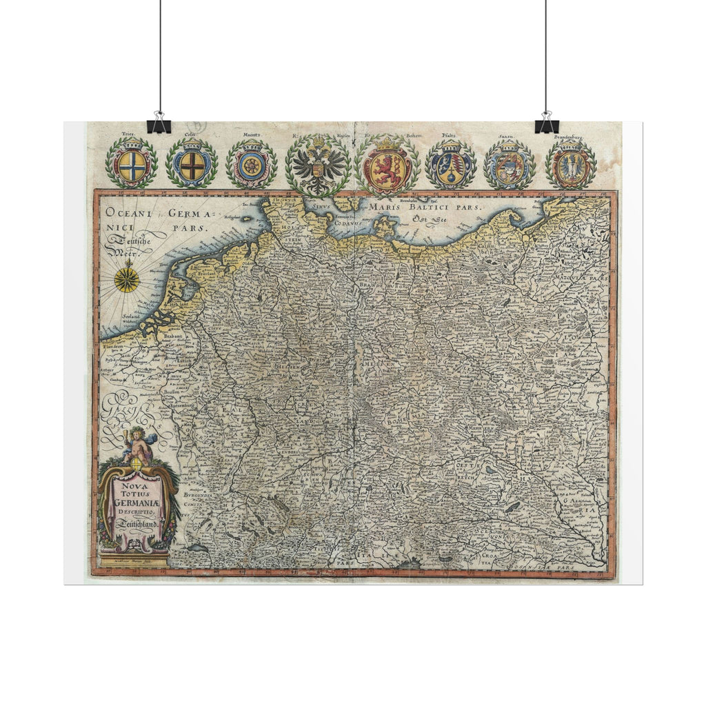 Germania Historic Map (c.1649) Rolled Poster | Vintage Map Wall Art