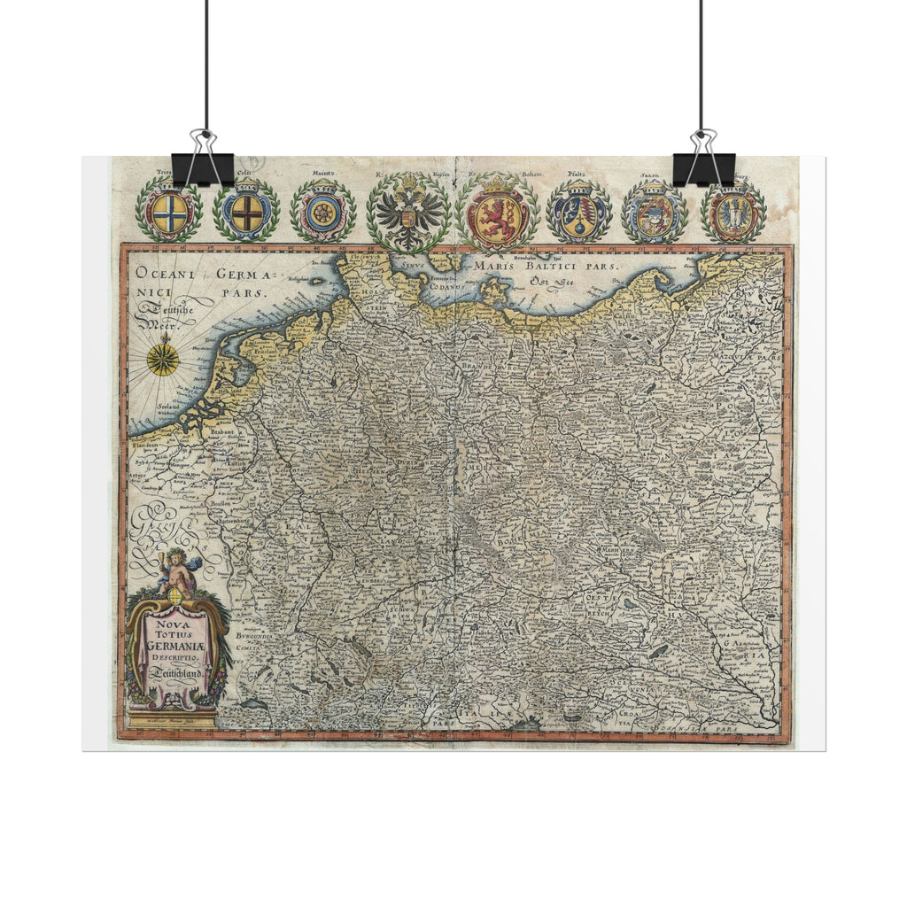 Germania Historic Map (c.1649) Rolled Poster | Vintage Map Wall Art