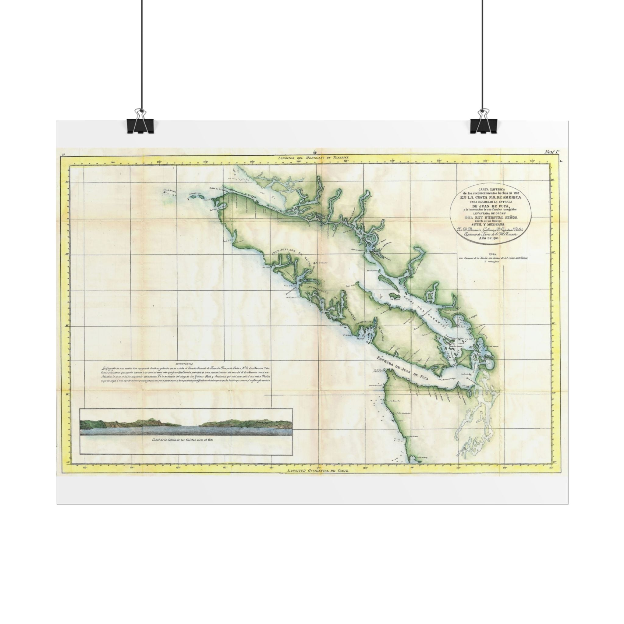Vancouver, Canada Historic Map (c. 1795) Rolled Poster | Antique City Map Wall Art