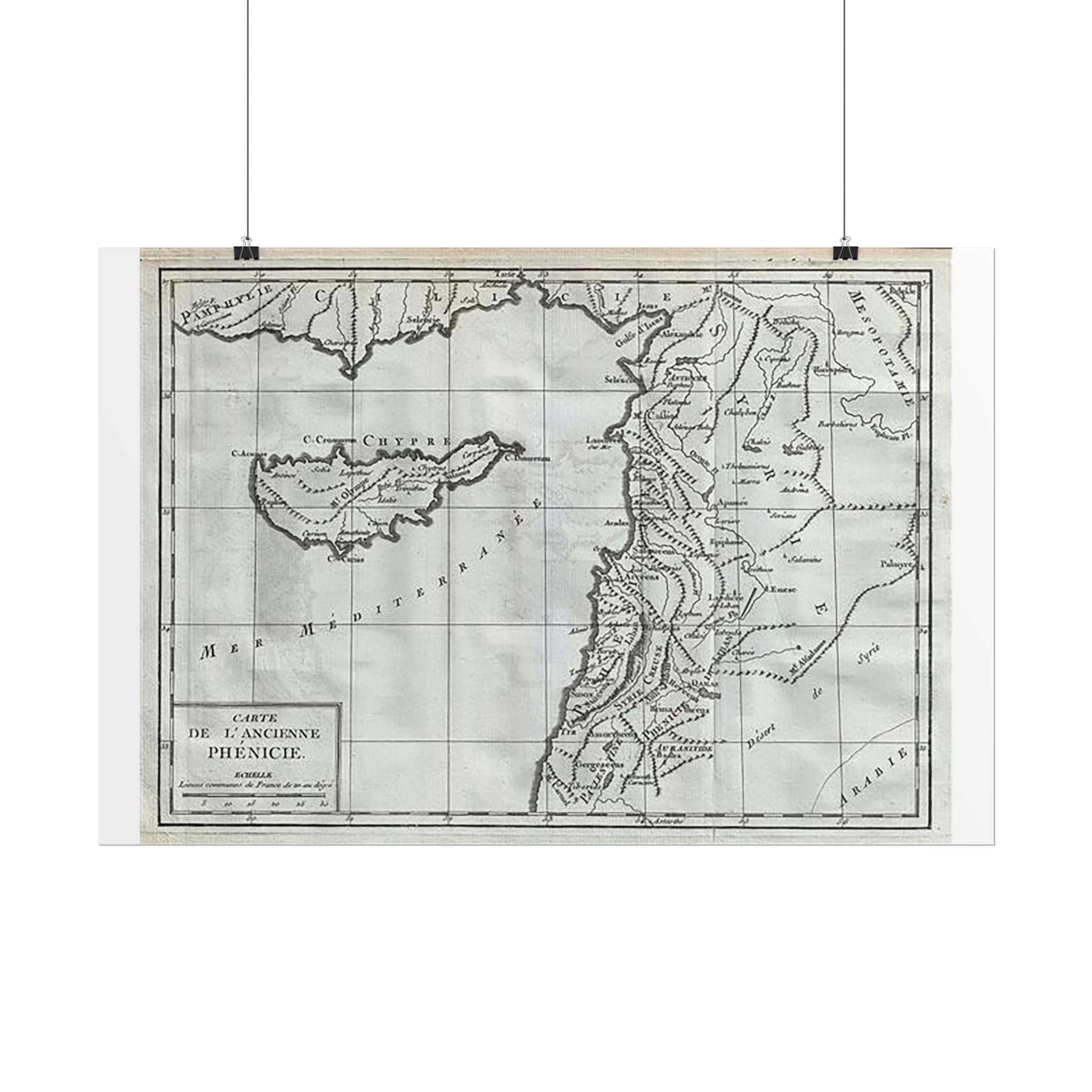 Phoenicia Historic Map (c. 1782) Rolled Poster | Vintage Map Wall Art