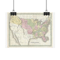 United States of America Historic Map (c. 1835) Rolled Poster | Vintage Map Wall Art