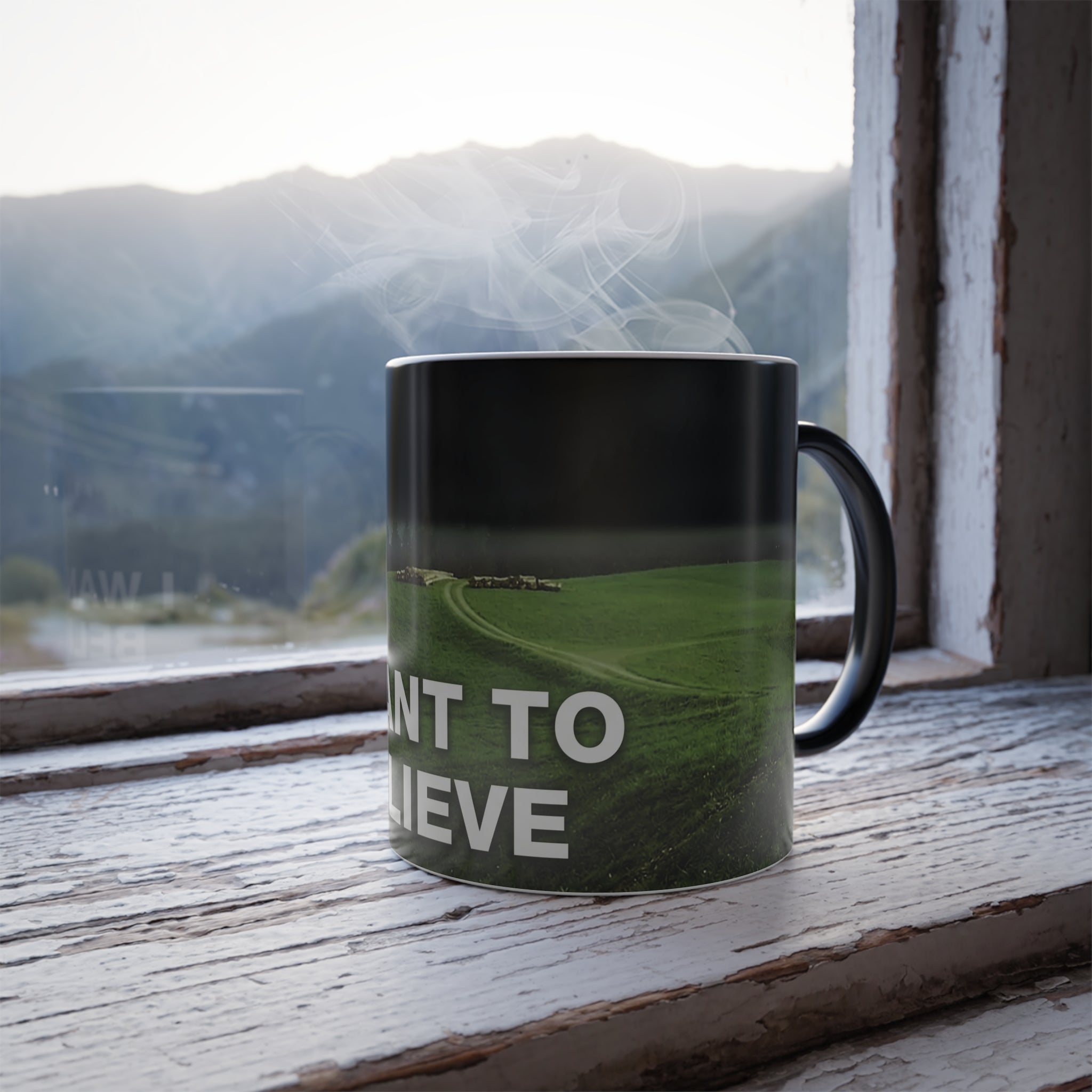 I Want To Believe UFO/UAP Color Morphing Mug, 11oz