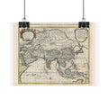 Asia and Grande Tartarie Historic World Map (c. 1730) Rolled Poster | Antique State Map Wall Art