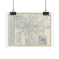 Denver, Colorado Historic Map (c. 1947) Rolled Poster | Antique City Map Wall Art