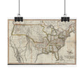 United States of America Historic Map (c. 1820) Rolled Poster | Vintage Map Wall Art