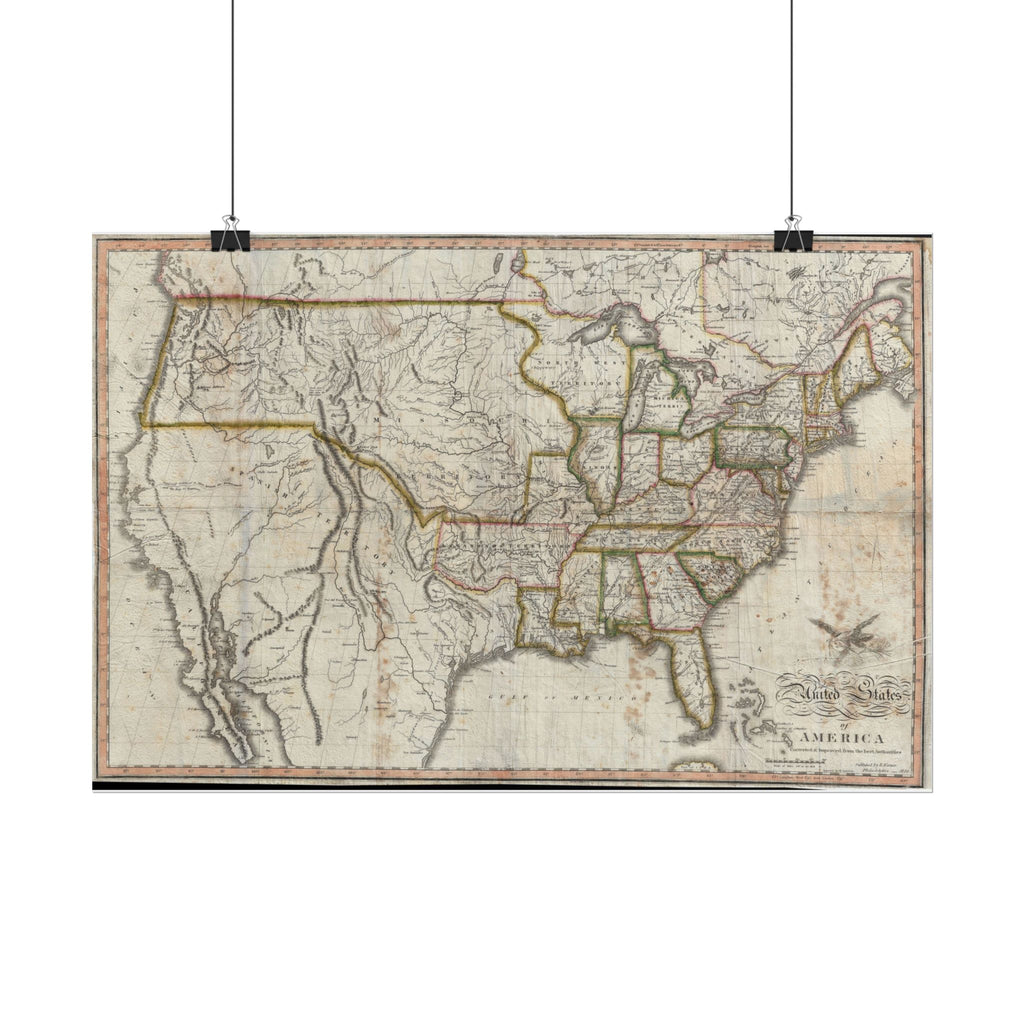 United States of America Historic Map (c. 1820) Rolled Poster | Vintage Map Wall Art