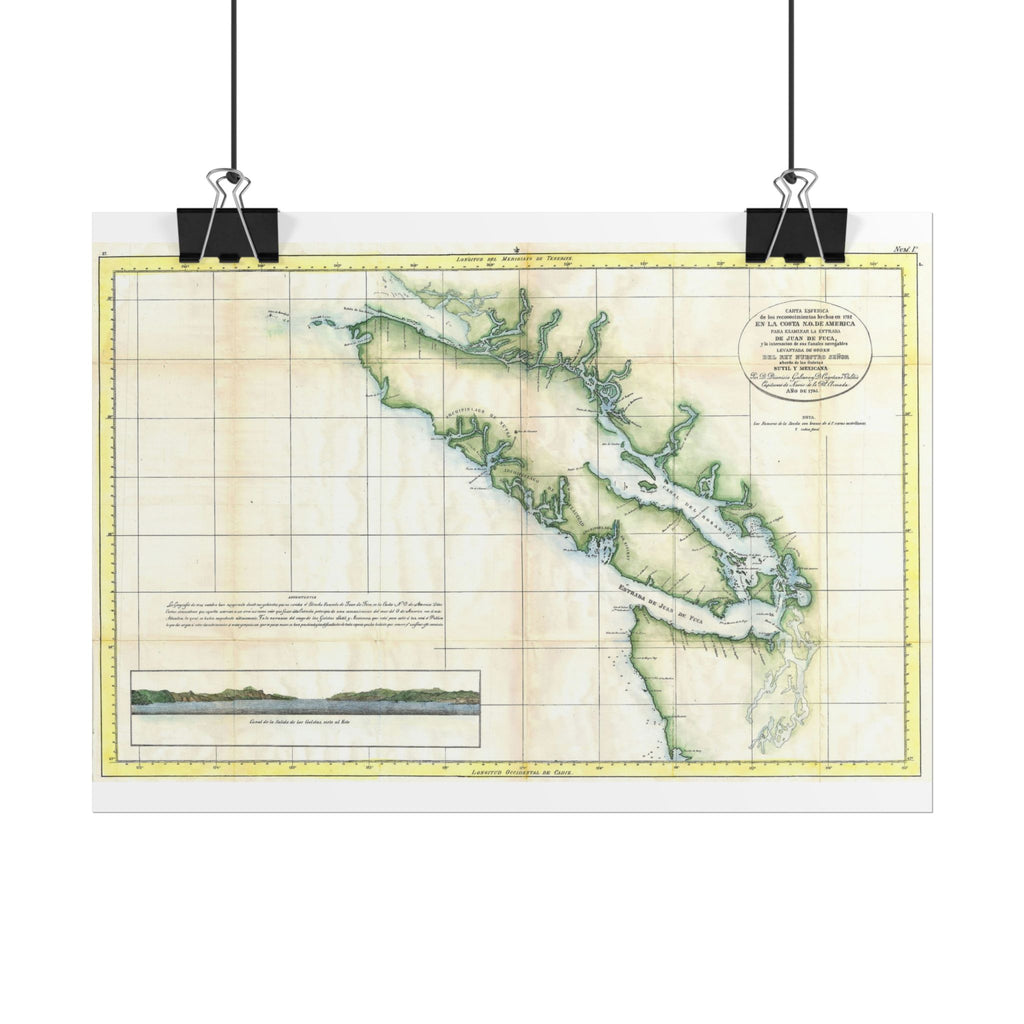 Vancouver, Canada Historic Map (c. 1795) Rolled Poster | Antique City Map Wall Art