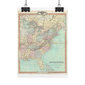United States of America Historic Map (c. 1850) Rolled Poster | Vintage Map Wall Art