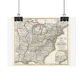United States of America Historic Map (c. 1851) Rolled Poster | Vintage Map Wall Art