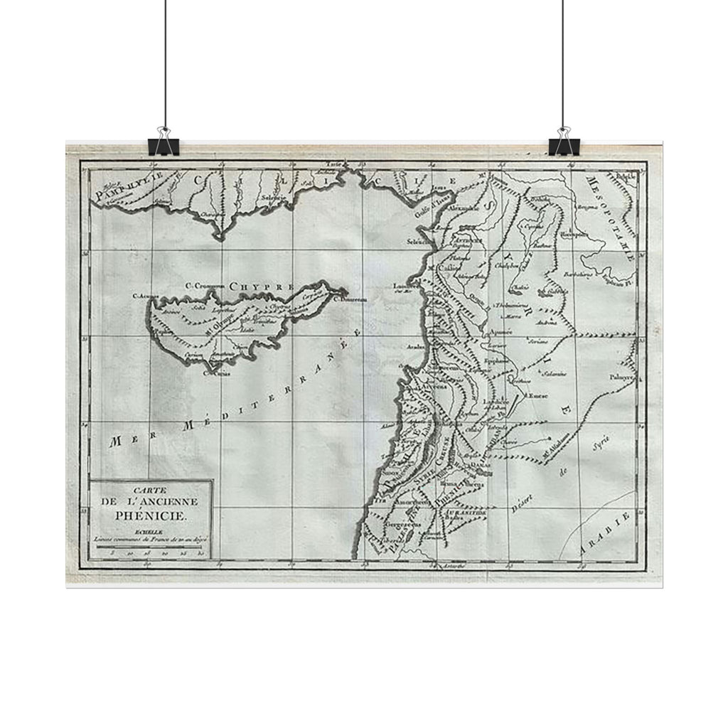 Phoenicia Historic Map (c. 1782) Rolled Poster | Vintage Map Wall Art