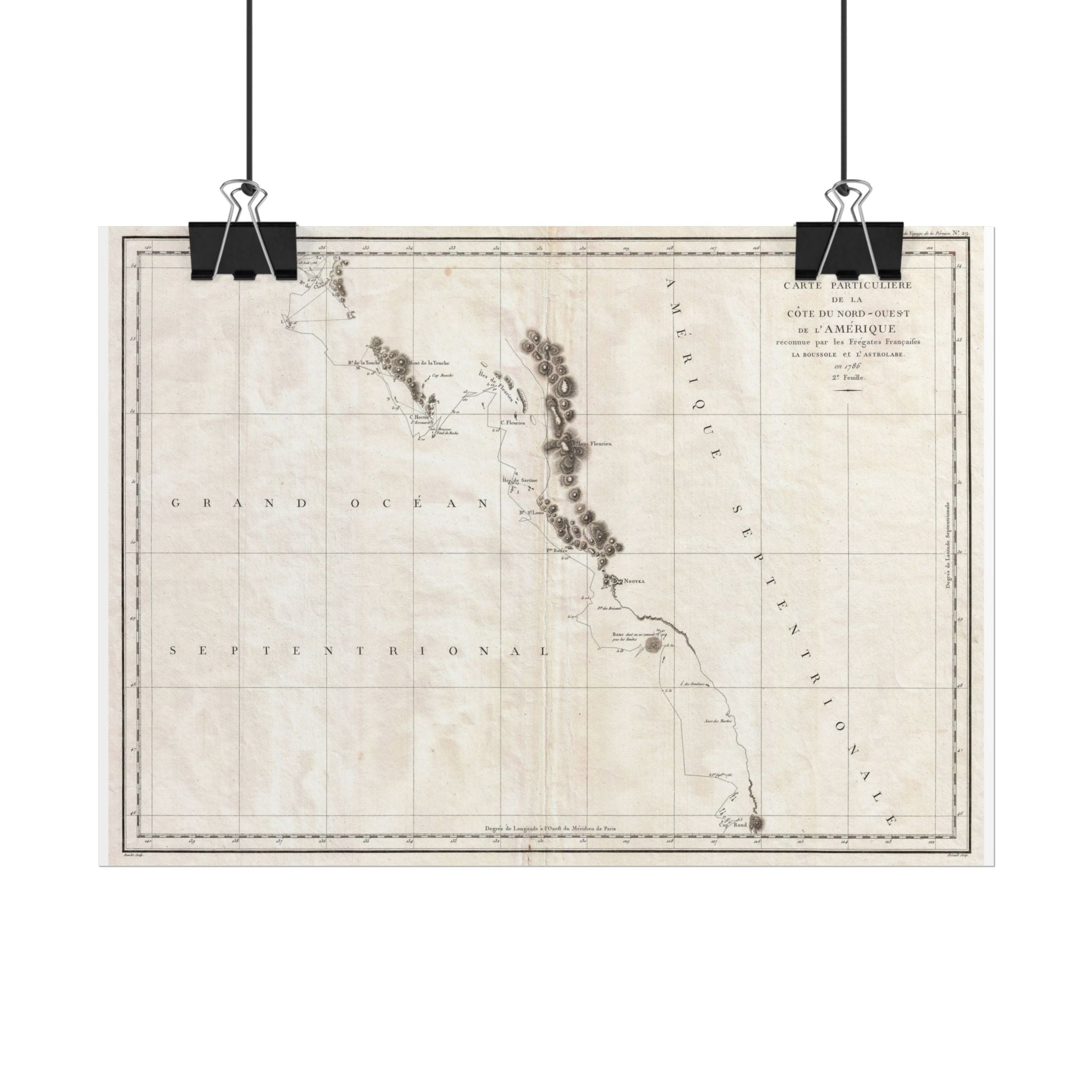 Vancouver, Canada Historic Map (c. 1786) Rolled Poster | Antique City Map Wall Art
