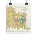 Chickasaw Nation, Oklahoma (c. 1900) Historic Map Rolled Poster | Vintage Map Wall Art
