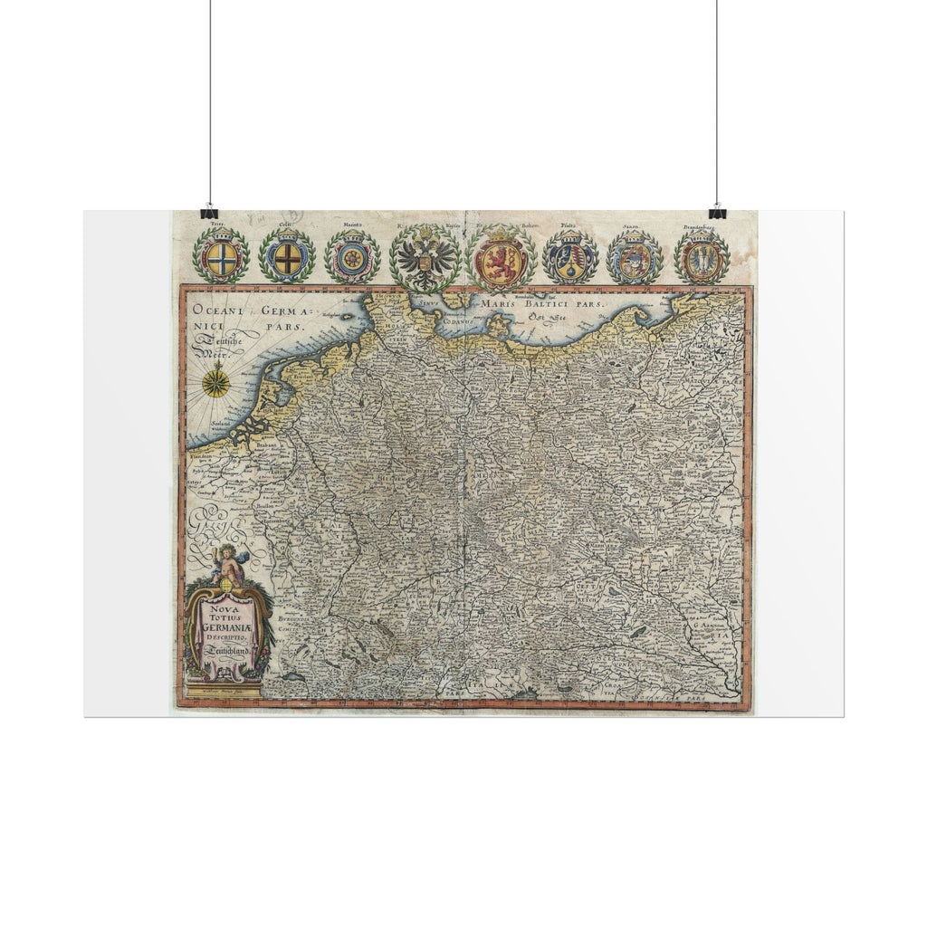 Germania Historic Map (c.1649) Rolled Poster | Vintage Map Wall Art