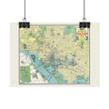 Washington DC (c. 1941) Historic City Map Rolled Poster | Vintage Map Wall Art