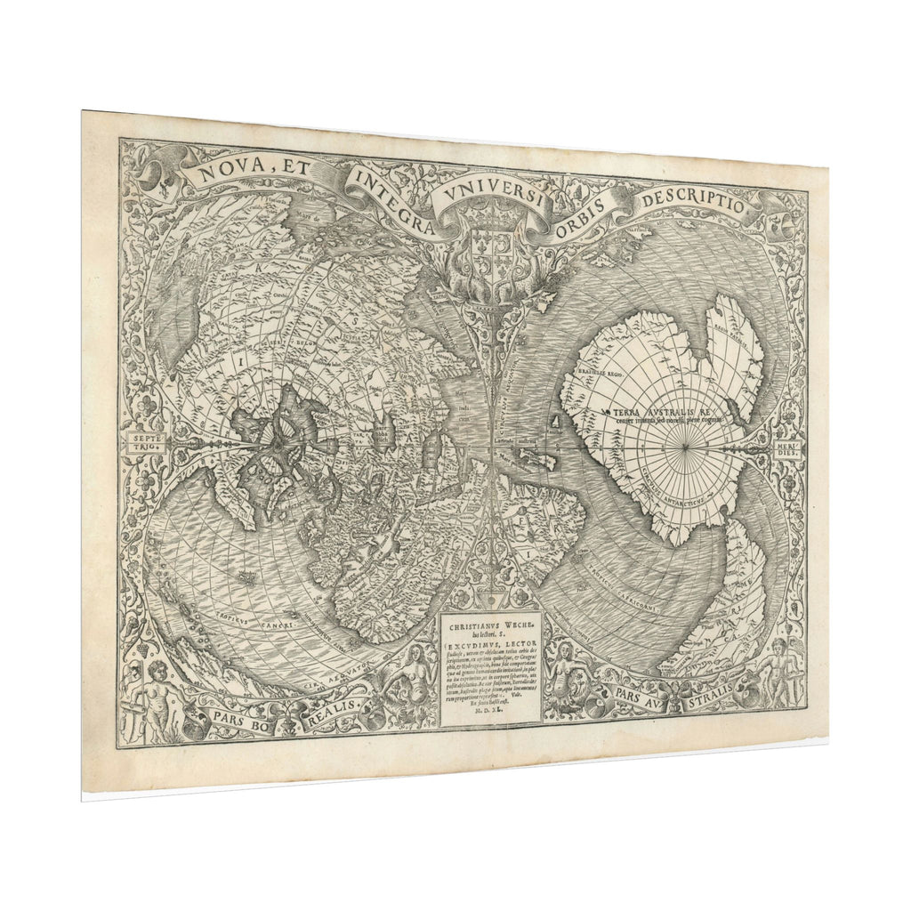 World Atlas Historic Map (c. 1540) Rolled Poster | Vintage Map Wall Art